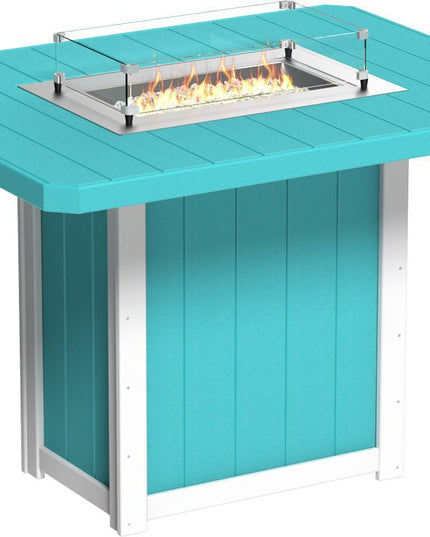 Lumin Fire Table 62" Base (Bar Height) Aruba Blue & White