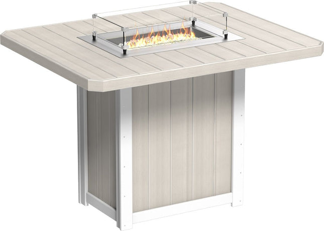 Lumin Fire Table 62" Base (Bar Height) Birch & White