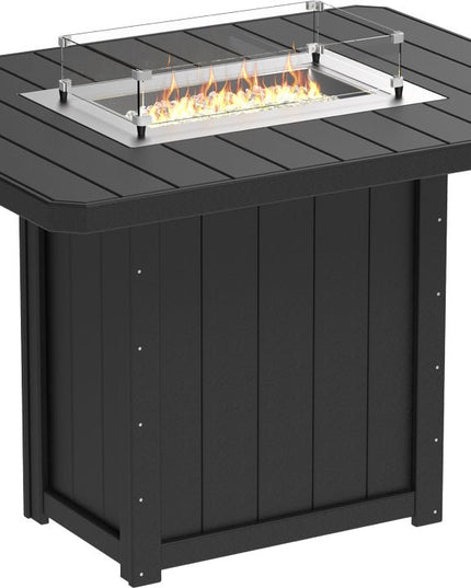 Lumin Fire Table 62" Base (Bar Height) Black