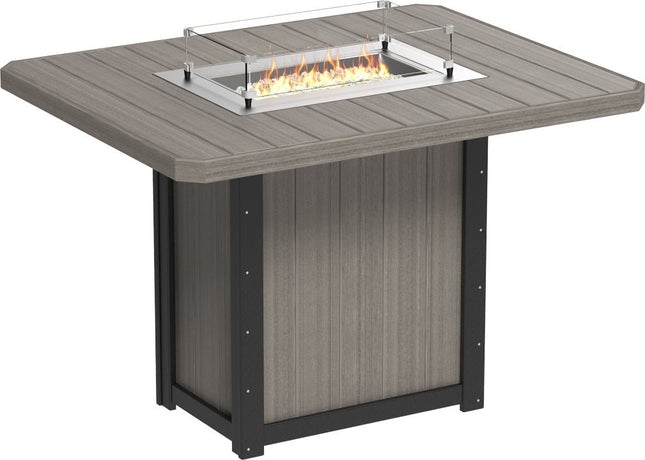 Lumin Fire Table 62" Base (Bar Height) Coastal Gray & Black