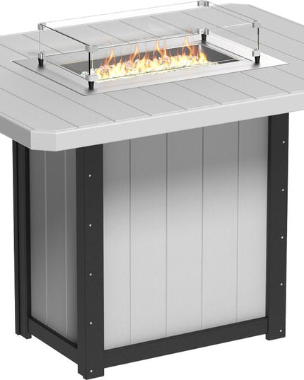 Lumin Fire Table 62" Base (Bar Height) Dove Gray & Black