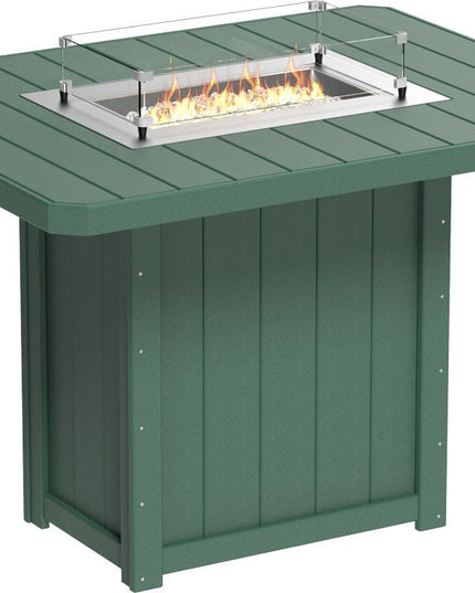 Lumin Fire Table 62" Base (Bar Height) Green