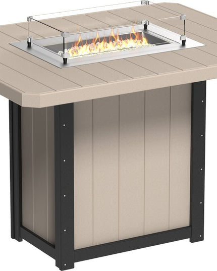 Lumin Fire Table 62" Base (Bar Height) Weatherwood & Black