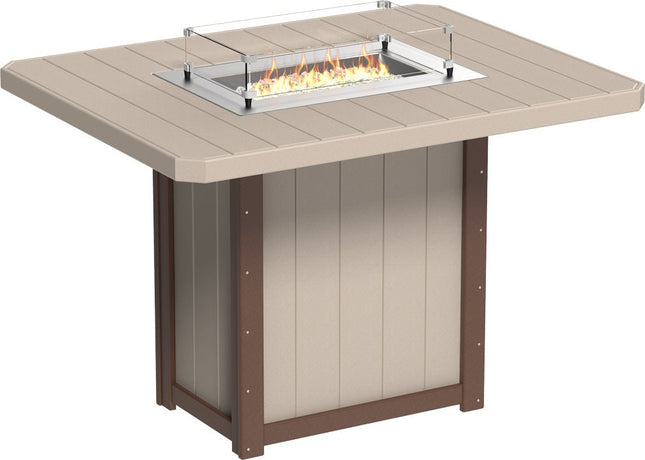 Lumin Fire Table 62" Base (Bar Height) Weatherwood & Chestnut Brown