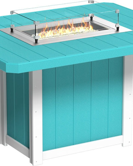 Lumin Fire Table 62" Base (Counter Height) Aruba Blue & White