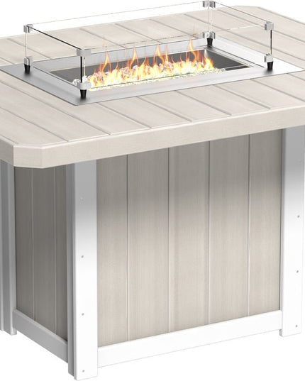 Lumin Fire Table 62" Base (Counter Height) Birch & White