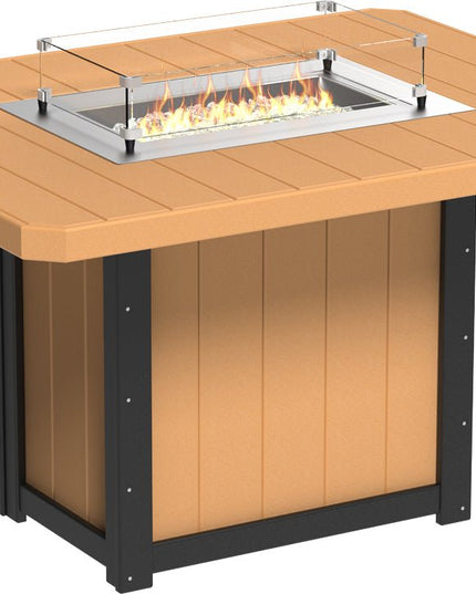 Lumin Fire Table 62" Base (Counter Height) Cedar & Black