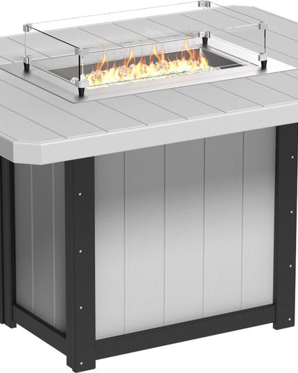 Lumin Fire Table 62" Base (Counter Height) Dove Gray & Black