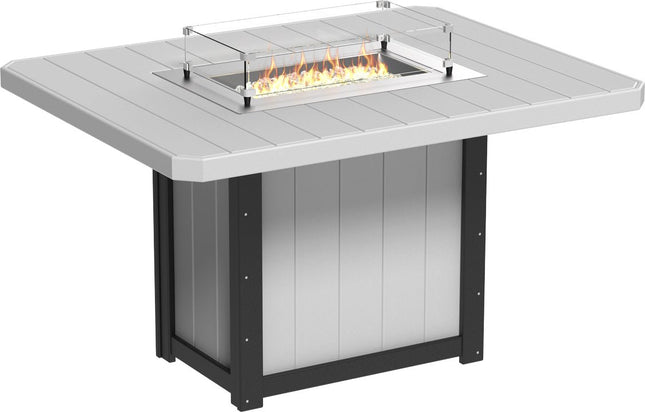 Lumin Fire Table 62" Base (Counter Height) Dove Gray & Black