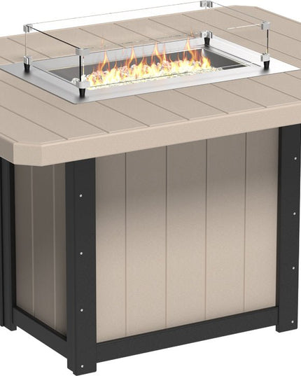 Lumin Fire Table 62" Base (Counter Height) Weatherwood & Black