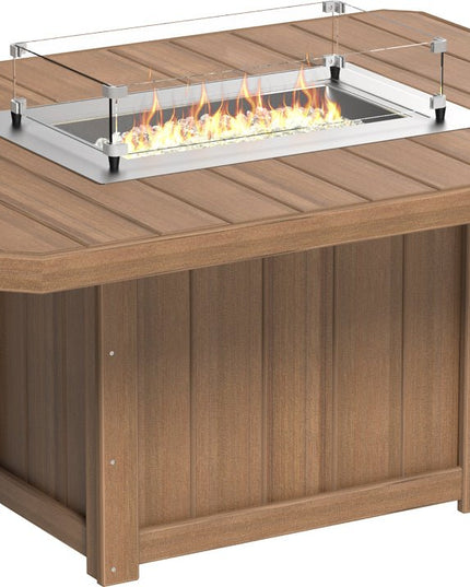 Lumin Fire Table 62" Base (Dining Height) Antique Mahogany