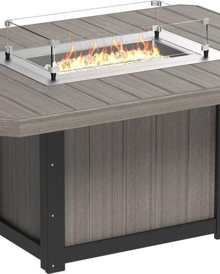 Lumin Fire Table 62" Base (Dining Height) Coastal Gray & Black