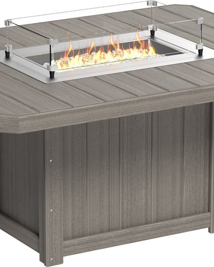 Lumin Fire Table 62" Base (Dining Height) Coastal Gray