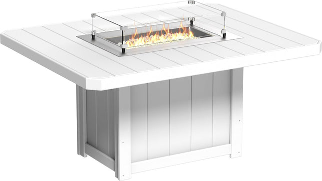 Lumin Fire Table 62" Base (Dining Height) White