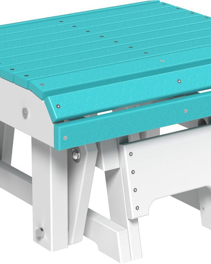 LuxCracft Poly Glider Footrest (Aruba Blue & White)