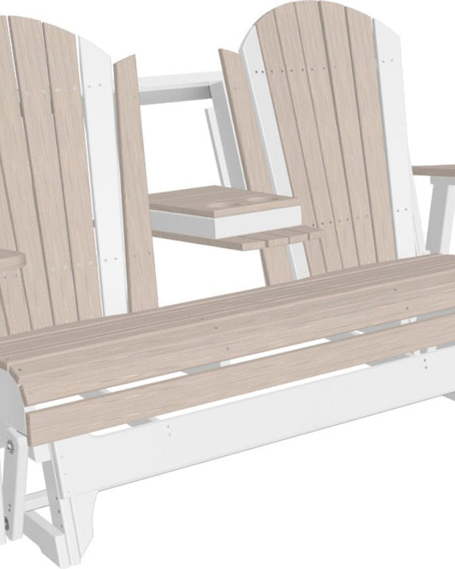 5' Adirondack Poly Balcony Glider Birch & White