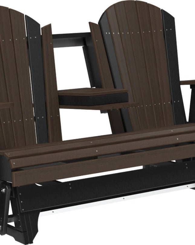 5' Adirondack Poly Balcony Glider Brazilian Walnut & Black