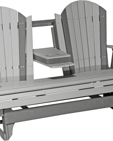 5' Adirondack Poly Balcony Glider Dove Gray & Slate
