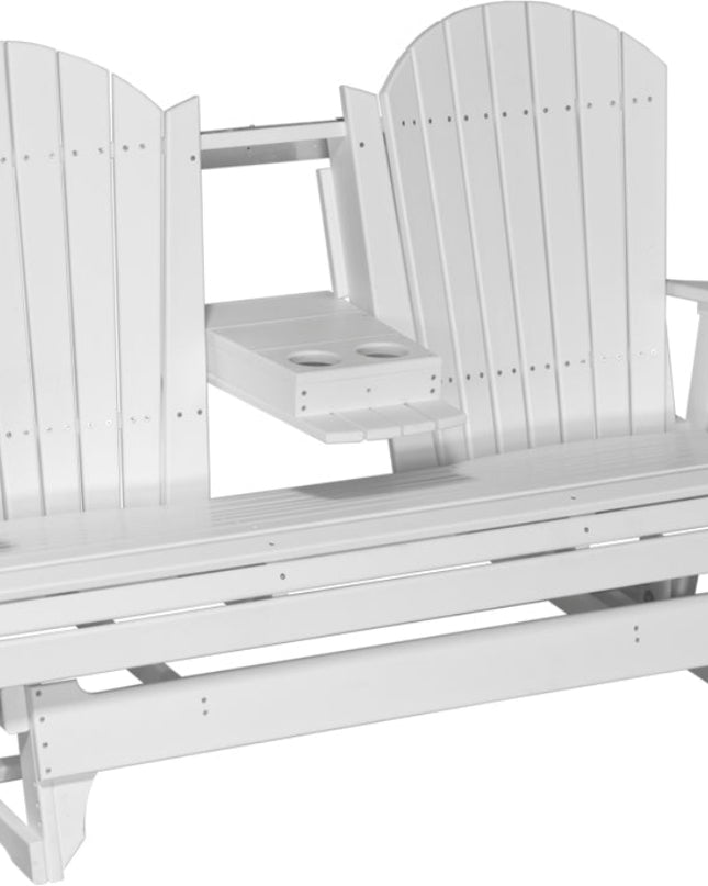 LuxCraft 5 foot adirondack glider with console down white
