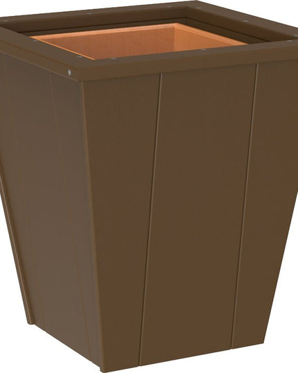 LuxCraft Elite 18″ Planter featured in Chestnut Brown