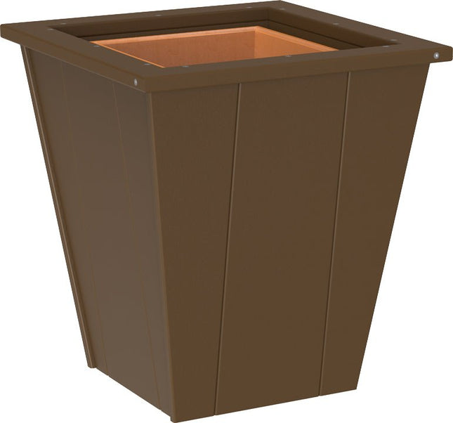 LuxCraft Elite 18″ Planter featured in Chestnut Brown