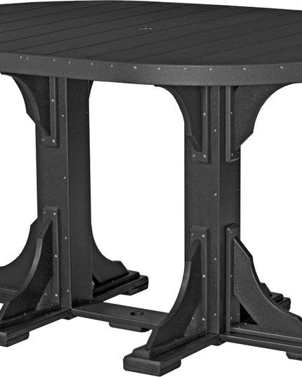 LuxCraft Poly 4 x 6 Oval Table Black Bar Height