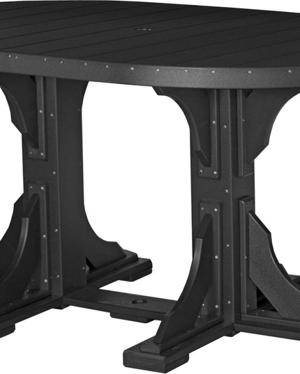 LuxCraft Poly 4 x 6 Oval Table Black Counter Height