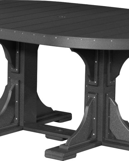 LuxCraft Poly 4 x 6 Oval Table Black Dining Height