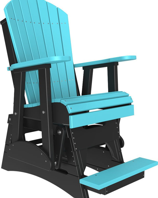 LuxCraft 2 foot Adirondack Poly Balcony Glider Aruba Blue & Black