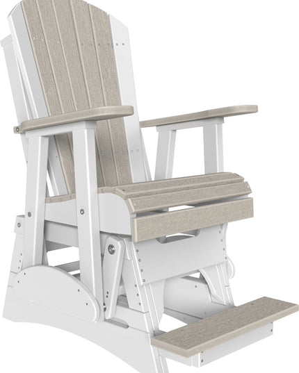 LuxCraft 2 foot Adirondack Poly Balcony Glider Birch & White