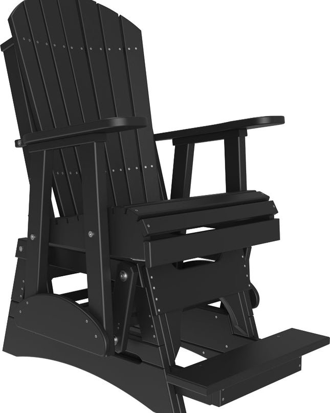 LuxCraft 2 foot Adirondack Poly Balcony Glider Black