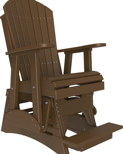 LuxCraft 2 foot Adirondack Poly Balcony Glider Chestnut Brown
