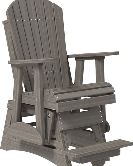 LuxCraft 2 foot Adirondack Poly Balcony Glider Coastal gray