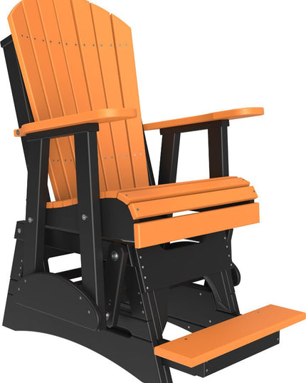 LuxCraft 2 foot Adirondack Poly Balcony Glider Tangerine & Black