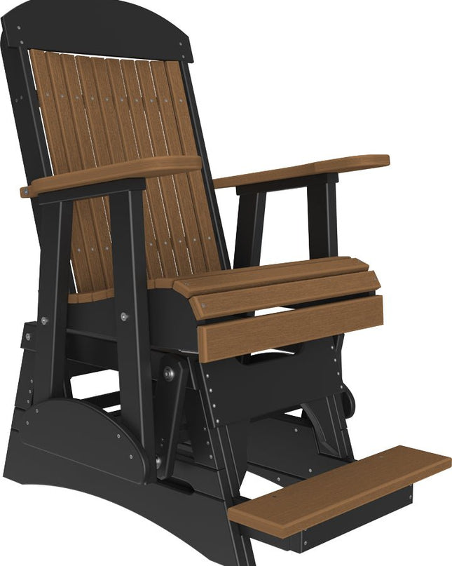 LuxCraft 2 foot Classic Balcony Glider Coastal Brazilian Walnut & Black