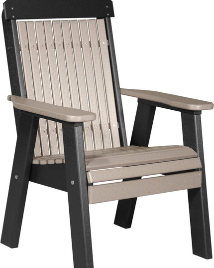 LuxCraft 2 foot Classic Poly Bench Weatherwood & Black