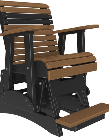 LuxCraft 2 foot Plain Poly Balcony Glider Antique Mahogany & Black