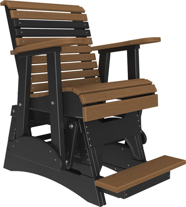 LuxCraft 2 foot Plain Poly Balcony Glider Antique Mahogany & Black