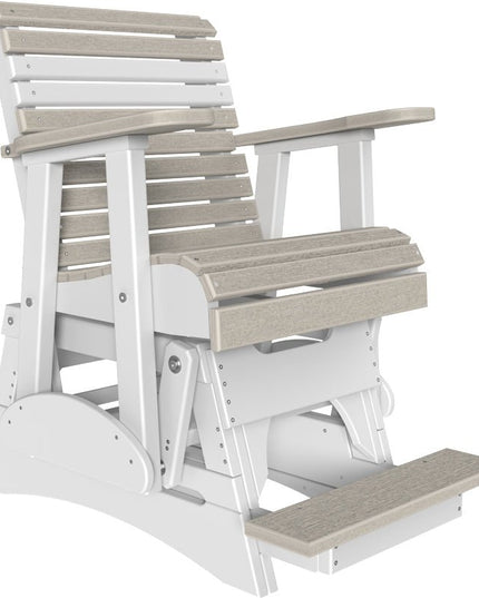 LuxCraft 2 foot Plain Poly Balcony Glider Birch & White