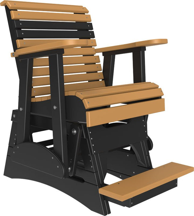 LuxCraft 2 foot Plain Poly Balcony Glider Cedar & Black