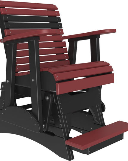 LuxCraft 2 foot Plain Poly Balcony Glider Cherrywood & Black