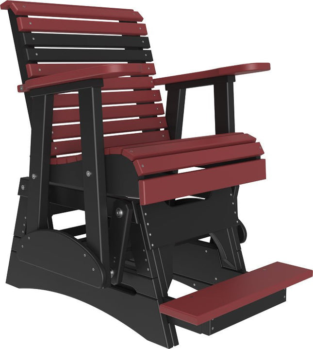 LuxCraft 2 foot Plain Poly Balcony Glider Cherrywood & Black