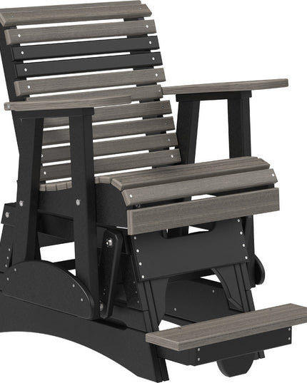 LuxCraft 2 foot Plain Poly Balcony Glider Coastal Gray & Black