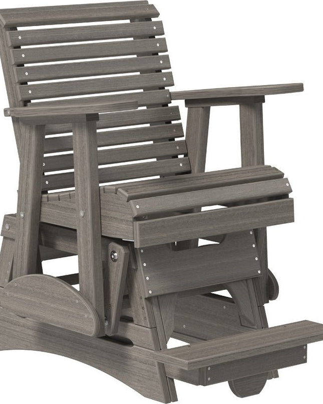 LuxCraft 2 foot Plain Poly Balcony Glider Coastal Gray