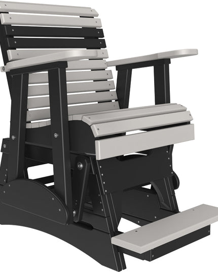 LuxCraft 2 foot Plain Poly Balcony Glider Dove Gray & Black