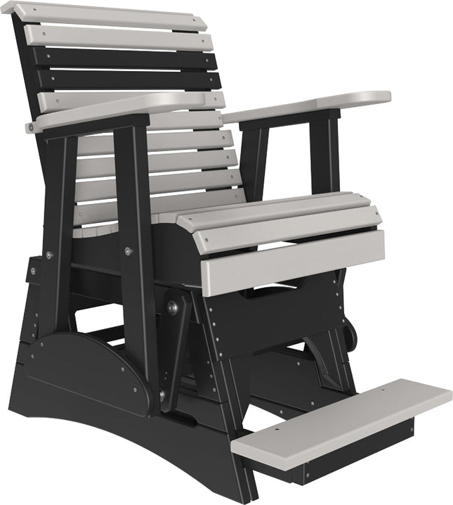 LuxCraft 2 foot Plain Poly Balcony Glider Dove Gray & Black