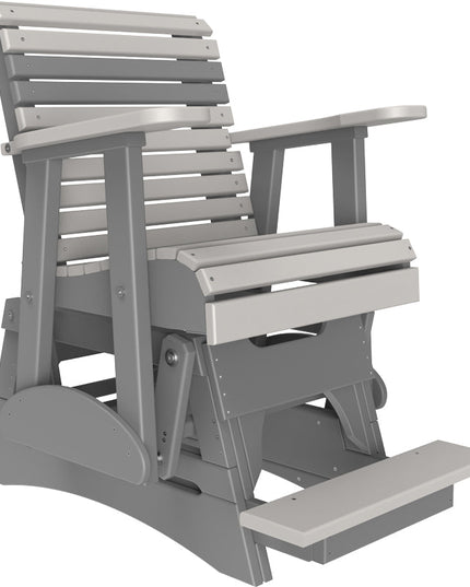 LuxCraft 2 foot Plain Poly Balcony Glider Dove Gray & Slate