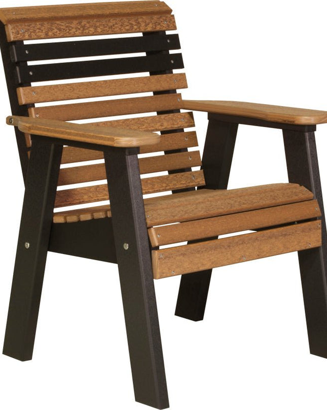 LuxCraft 2 foot Plain Poly Bench Antique Mahogany & Black