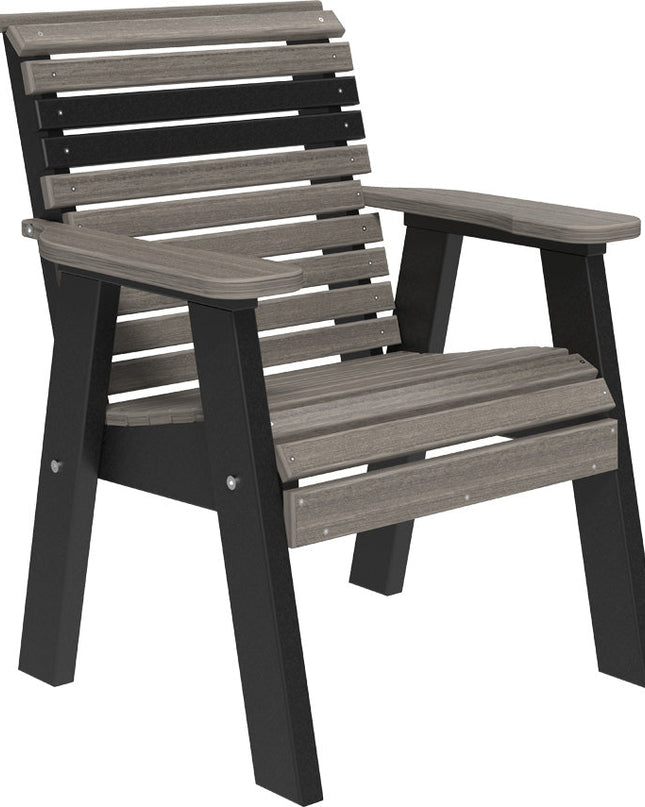 LuxCraft 2 foot Plain Poly Bench Bench Coastal Gray & Black