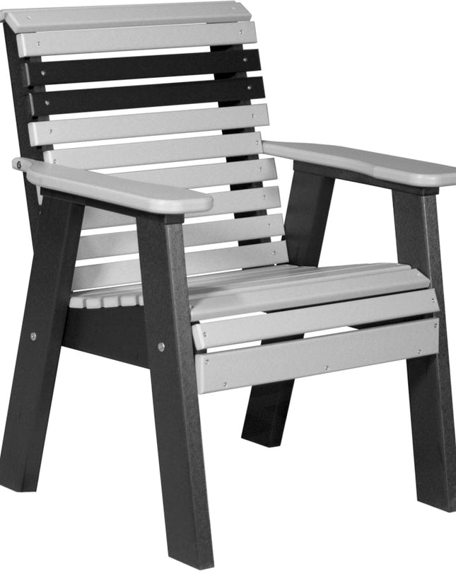 LuxCraft 2 foot Plain Poly Bench Dove Gray & Black